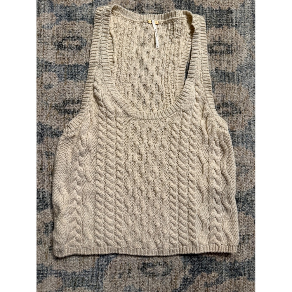 Free People High Tide Cable Knit Sweater Tank Top‎ Small Excellent Condition